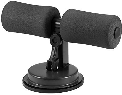 ALLOMN Selbstsaugung Situp-Bar, Selbstsaug Sitzassistent 4 Höhenmodi Verstellbarer Fitnessständer Sit-Ups Assistent Gerät Sit Up Trainer Fitnessgeräte Krafttraining Fitness Helfen Werkzeug (Schwarz)