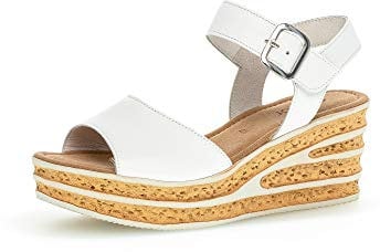Gabor Damen Sandalen, Frauen Sandaletten,women's,woman,sommerschuhe,keilsandaletten,keilabsatz,wedge-heel,hoch,weiblich,lady,weiss,40 EU / 6.5 UK