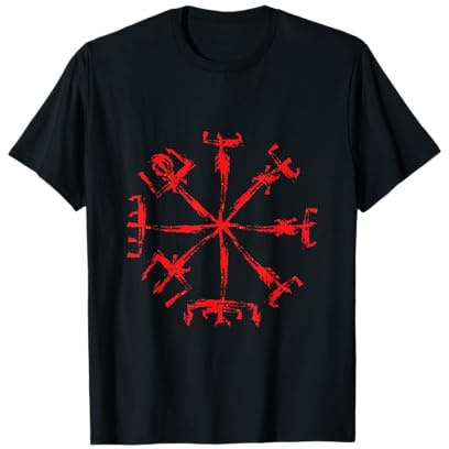 Simbolo vichingo di protezione Vegvisir Viking Norse Maglietta