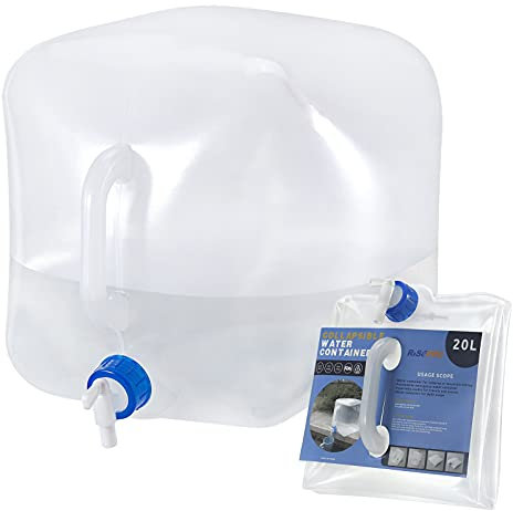 Recipiente de Agua Plegable RISEPRO 20L BPA Jarra de Almacenamiento de Agua sin BPA Camping al Aire Libre Senderismo Emergencia