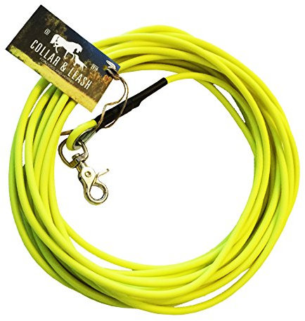 Schleppleine Trainingsleine für Hunde, robust, wetterfest, aus runder BIOTHANE® - Coated 6 mm - [10 m] - Neongelb - YE527