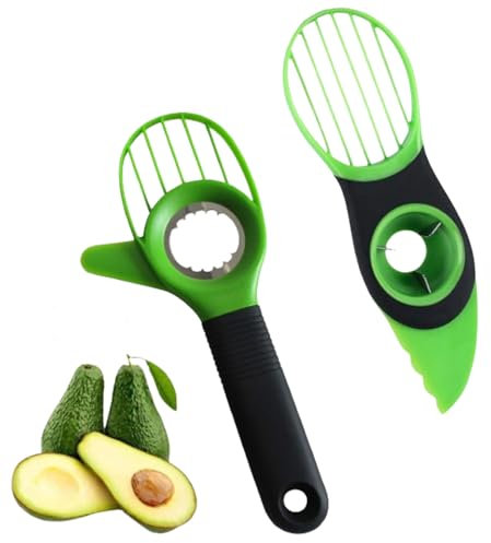Canzoon Trancheuse D'avocat 4Pcs Multifonctionnel Coupe Avocat Inox Couteau 3 En 1 Avocat Éplucheur Coupe Avocat Pour Couper Les Fruits Kiwi Fruits Dragon Et Autres Fruits