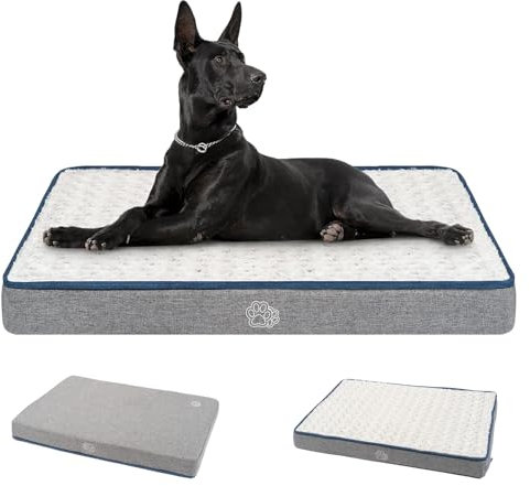 EMPSIGN Hundekissen Grosse Hunde Waschbar, Wasserdichtes XXL Hundebett 112x76x7,5cm, Hundematte Mit Abnehmbarem Bezug für Käfig, Stützendes Schaumstoff-Haustierbett