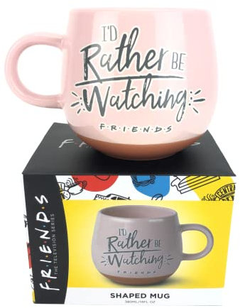 Friends - Taza Diseño Redondo I'D Rather Be Watching (Talla Única) (Rosa Claro)