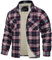 TACVASEN Uomo Camicia Termica in Pile Camicia di Flanella Camicia da Boscaiolo Casual Giacca (M, Rosso e bianco)