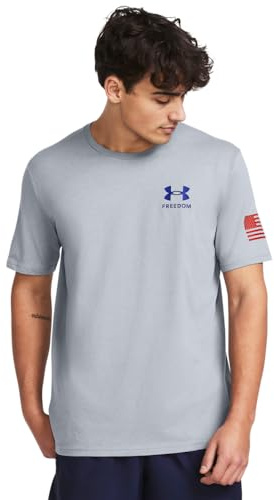 Under Armour Men's New Freedom Flag T-Shirt, (038) Steel Medium Heather/Red/Royal, XXL