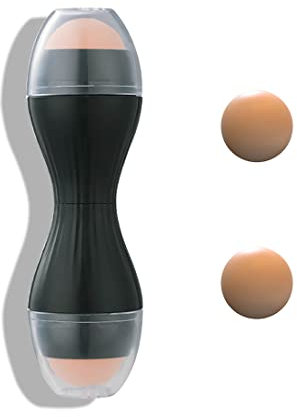 Ölabsorbierender Vulkanroller, Doppelkopf Vulkanstein Gesichtsroller mit zwei austauschbaren Vulkankugeln, Tragbare Ölkontrollrolle zur sofortigen Entfernung von überschüssigem Ölglanz (Schwarz)