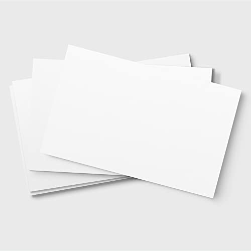 50 Stück Blanko Karteikarten Weiß (85 x 55 mm) Visitenkarten Weiß für Visitenkarten, Bastelwörter Papierkarten Papa Prints