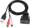 YACSEJAO Cavo di montaggio ad incasso USB RCA da maschio a femmina e 2 RCA da maschio a 3,5 mm femmina Cavo di prolunga per cruscotto AUX per auto, barca, moto, 1M