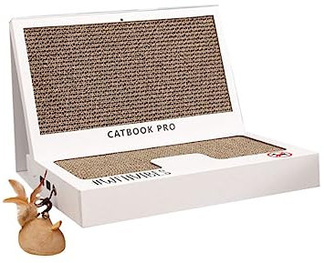 Mipcase Cat Scratching Board House White Laptop Shaped Scratching Pad Accessories for Cat's Fun