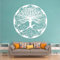 Autocollant mural en vinyle motif arbre de vie cercle pour décoration d'intérieur, chambre à coucher, yoga, mandala, arbre créatif avec motifs artistiques, blanc, 56 x 56 cm
