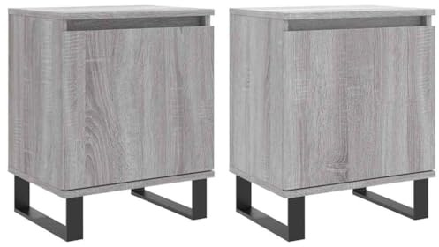vidaXL Nachttische 2 STK. Grau Sonoma 40x30x50 cm Holzwerkstoff