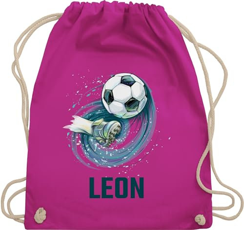 Turnbeutel Rucksack - Fußball Schuss Cool Fußballfan - Unisize - Fuchsia - stoffbeutel personalisierte geschenke junge beutel fussball mädchen fussballgeschenk sportsack stofftasche kindergarten