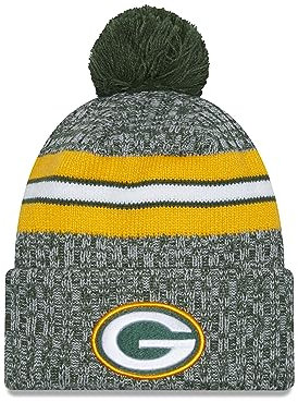 New Era Green Bay Packers NFL 2023 Sideline Sport Knit OTC Green Yellow Beanie - One-Size