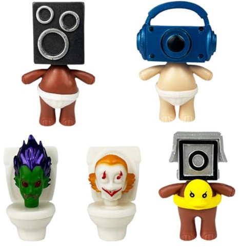 5 PCS Toilet Man Toy Figuren Set, Toilets Figure Collectible Action Figure,Toilet PVC Figuren Modell,Toilet Figuren Set, Toilet Man Figuren Spielzeug,für Mädchen und Jungen Geschenk