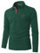 KUNJLELP Men's Regular-Fit Polo Shirt Long Sleeve Giraffe Embroidere Golf Polos 100% Cotton,Green+Red,L