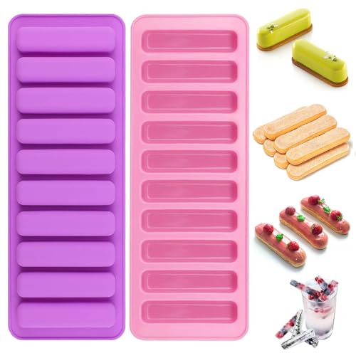 2 Stück Müsliriegel Backform Silikonform,10 Mulden Rechteckige Energieriegel Silikon,Riegelform Silikon Antihaft,BPA Frei,Müsliriegel Form Silikonformen für Schokoriegel,Eiswürfel,Keksstick,Seife