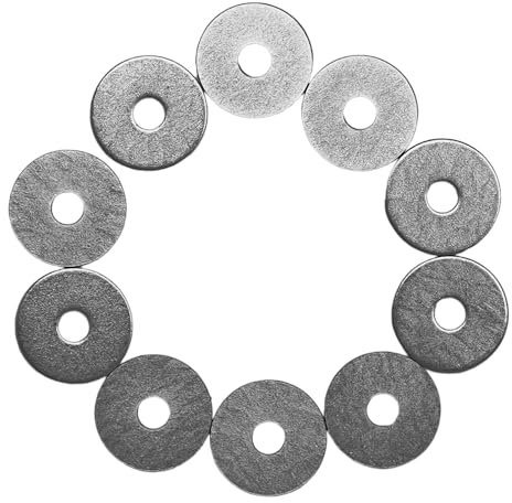 Evoges M6 / 6mm X 25mm Flat Mudguard Penny Fender Washer Bright Zinc Plated, Pack of 40