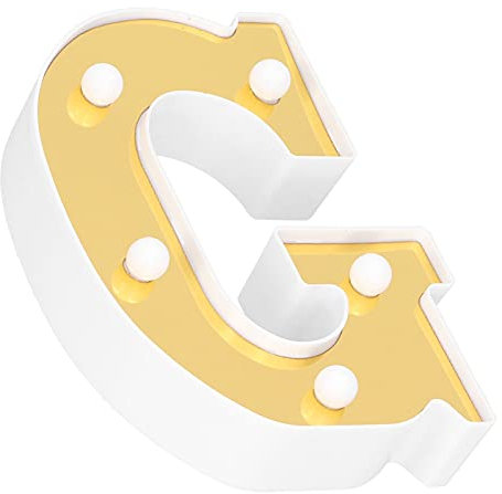 LED-Licht, Dekoratives LED-Licht, Goldfarbene G-förmige Schildlampe, Innovatives Englisches Alphabet-Licht für Hochzeit, Geburtstag, Party, Weihnachten, Dekorative Schilder