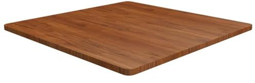 Juroupi Tischplatte Quadratisch Dunkelbraun 90x90x2,5cm Tabletop Holzlatten Schreibtischplatte Massivholzplatte Tischplatte Eiche Behandelt