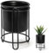 BESCH Soporte Macetas para Plantas de Hierro Forjado 11x11x16cm - Macetero Metal de Pie Color Negro | Macetero Decorativos Interior para Plantas