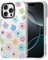 MOSNOVO Case for iPhone 16 Pro Max, [Buffertech 6.6ft Military-Grade Drop Protection] [Anti Peel Off Tech] Clear TPU Bumper Phone Case Cover Design - Groovy Flower