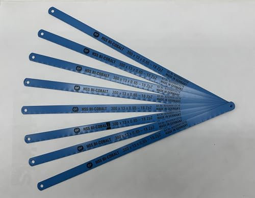 CF-Technik HSS Bi-Cobalt Sägeblatt für Bügelsäge/Handsägebogen - Metallsägeblatt 300 mm (10)