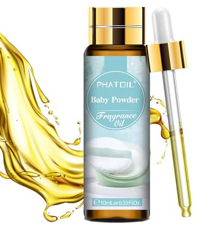 PHATOIL Duftöl Babypuderöl 10ML, Ätherisches Öl Babypuder für Aromatherapie von Erstklassige Qualität, Ätherische Öle Duftöle für Diffuser, Raumdüfte, Seife, Baby Powder Oil