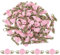 sourcing map 100pcs Pink Ribbon Roses 5/8 x1-3/16 Mini Roses for Crafts Little Satin Bows Roses Artificial Flowers