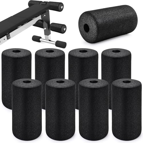 WRINGKIT 8 Stück Fuß-Schaumstoff-Pads Rollen, Maschinenbein-Schaumstoffrolle, passend für 2,5 cm Schlauch, Pufferrohrabdeckung, Rollpolster für Beinstrecker, Hantelbank, Inversion, Fitnessgeräte