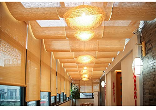 Bambus-Sonnenschutz, anpassbar, 40 % Verdunkelung, Raffrollo für Balkon, Garten, Holzpavillons, kühl, Privatsphäre, UV-Schutz, 120 x 300 cm