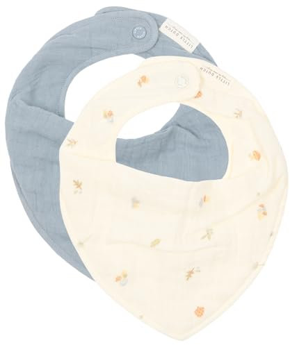 Little Dutch TE50194030 Musselin Bandana Lätzchen Halstuch 2er Set Forest Treasures & Denim Blue - Forest Friends
