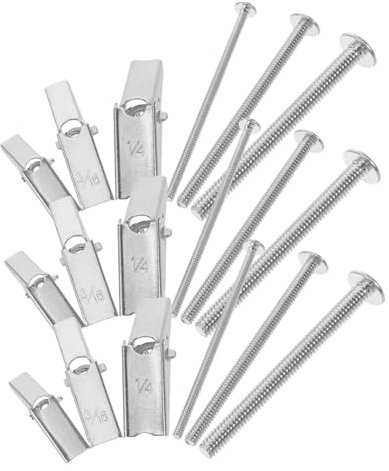 Veemoon 24St Schirmeisenflugzeug dübel für gipskarton Schraubenzubehör Dübel mit Schraube Gipswand Schrauben Trockenbau-Kippanker Trockenbauanker Federflügel Kohlenstoffstahl Silver