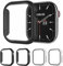 AOTUAO 4 Pièces PC Coque Compatible avec Apple Watch Series 10 42mm, Protecteur Écran Verre Trempé en Couverture Complète Housse pour iWatch Series 10 42mm (2 Noir + 2 Trasparente)