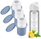 3pcs Ice Cube Tray for Owala FreeSip Water Bottle 24/32/40oz, Silicone Water Bottle Ice Cube Tray with Lids Accessories Easy Fill and Release for Chilling Cocktails Whiskey Drinks Juice Coffee(Blue)