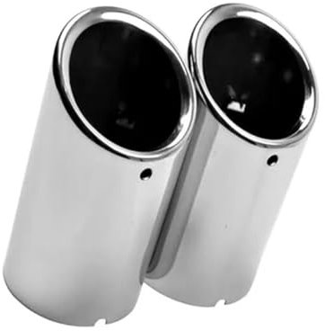 Auspuffblenden 2 Stücke Auspuff Tipps Für E46 E38 E90 E60 E36 F30 F30 X3 E83 Auto Hinten Schwanz Kehle Auspuff Endrohr(Silber)