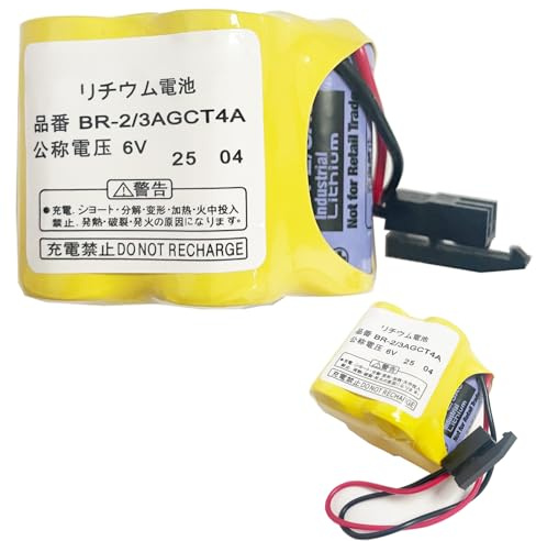 Aousavo (Black Plug) BR-2/3AGCT4A batteria di ricambio compatibile con Allen-Bradley SLC-500, MicroLogix 1400, MicroLogix 1500, 2900 mAh A98L-0031-0025 FANUC A06B6114K504 BR-2/3AGCT4A
