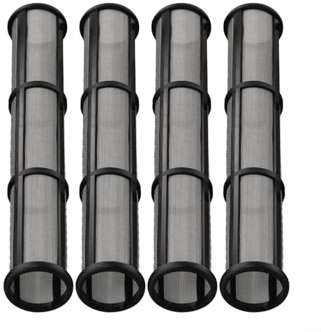 4 x Verteilerfiltereinheit für Airless-Farbspritzgeräte, Edelstahl-Mesh-Pumpe, lange Ersatzteile, Sprühgerät, 180 mm, Filter-Farbfilter-Set für Gcontractor II Tip Clogging, 60 MESH