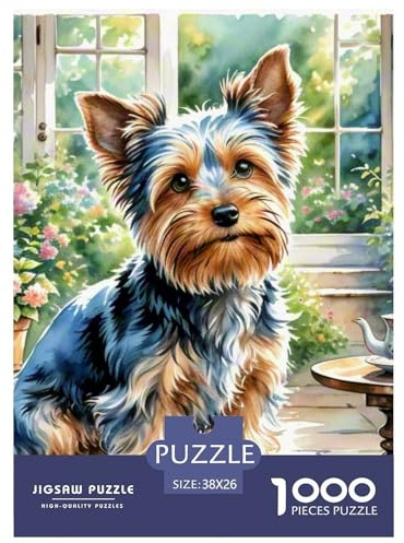 Yorkshire Terrier Jigsaw Puzzles Puzzle for Adults Kids. 1000 Pieces Great Gifts Challenge Toy Educational Games Home Decoration for Adults& Kids Age 14 Years Up 38x26cm/1000pcs