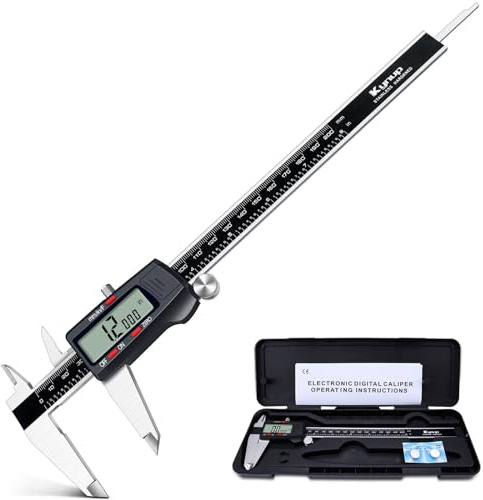 Kynup Messschieber Digital, 200mm/ 8-Zoll Digitale Schieblehre Edelstahl Messwerkzeug mit LCD-Display, Elektronischer Messschieber, Zoll/Metrisch/Fraktion Konvertierung, Auto-Off-Design