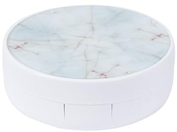 WHAMVOX Portable Lens Container Contact Lens Case Holder Marble Pattern Lightweight Abs Material for Home and Outdoor Activity