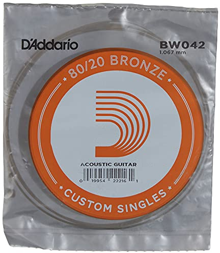 D'Addario .042 Bronze Wound Single String for Acoustic Guitar