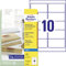 AVERY Zweckform J4722-25 Versandetiketten/Versandaufkleber (250 Etiketten, 96x50,8mm auf A4, bedruckbar, selbstklebend, für Inkjet-Drucker, für DIN B4/C4 Umschläge) 25 Blatt, transparent
