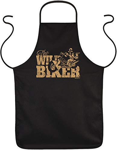 Biker Fun Grillschürze - The WILD Biker - ideales Biker-Geschenk, Goodman Design Schwarz