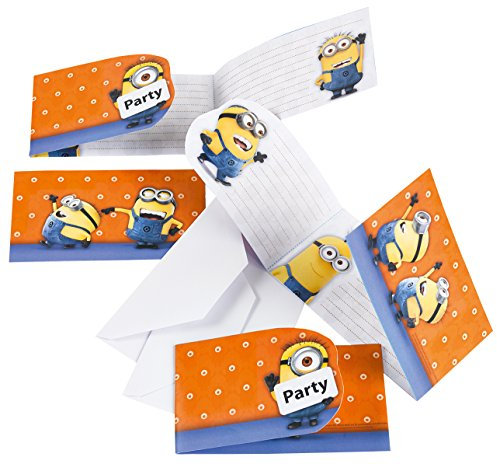 12-teiliges Minions Einladungs-Set für Themen-Party und Kinder-Geburtstag