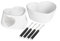 Premier Venus Venus Set Fondue 4 Fourchettes + Dolomite Blanc + 1 Assiette Chrome Fil Blanc