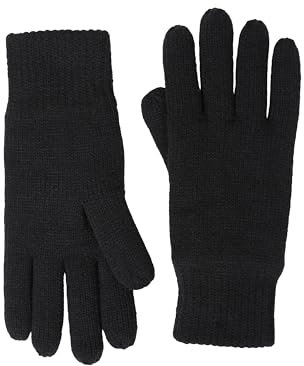 Mountain Warehouse Thinsulate Damen-Strickhandschuhe - warme Damenhandschuhe, Handschuhe mit Strickeffekt, doppelt gefüttert - für Reisen, kaltes Wetter und Urlaub Schwarz Einheitsgröße