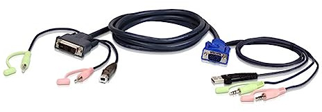 ATEN 2L-7DX3U KVM Cable VGA to DVI 3m Black 3m
