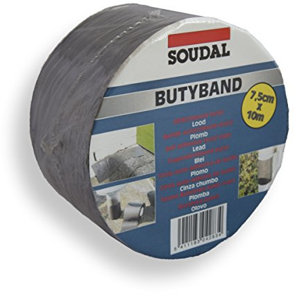 Soudal Butyband Roof Repair Connection Tape Sealing Tape Size 75 mm x 10 m Lead/Graphite -> Self-Adhesive, Waterproof