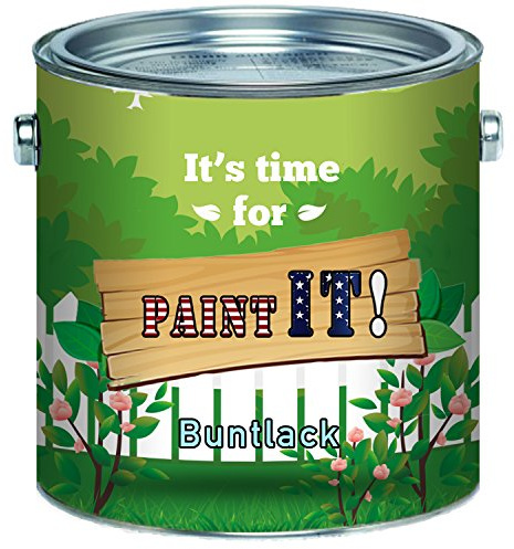 Paint IT! Buntlack hochwertiger Kunstharzlack für Holz und Metall - Deck-Farbe Deck-Lack Lackfarbe Wetter- und Vergilbungsbeständig (1 L, Lichtgrau (RAL 7035))